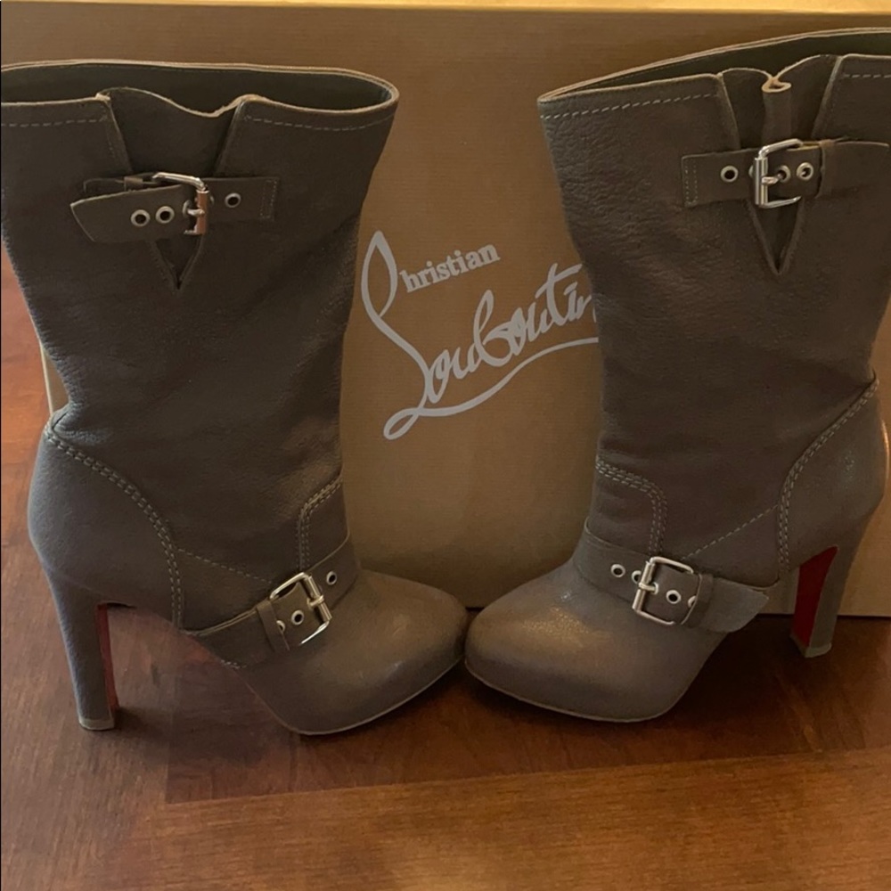 Christian Louboutin  flanavec 120 boots, taupe - Picture 2 of 12